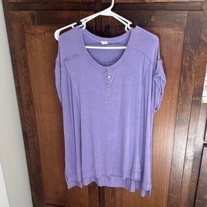 Women's Purple Button-Down Top